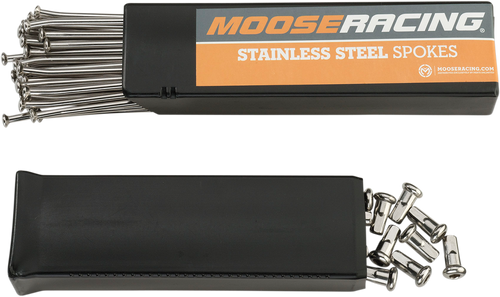 Moose Offroad Spoke Set With Nipples - Stainless Steel - Rear - 18" - '88-'08 Suzuki Rm 125/250 1-22-408-S