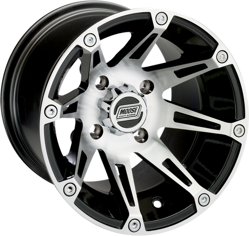 Moose Offroad Wheel - 387X - Front - Machined Black - 14X7 - 4/136 - 4+3 387MO147136BW4