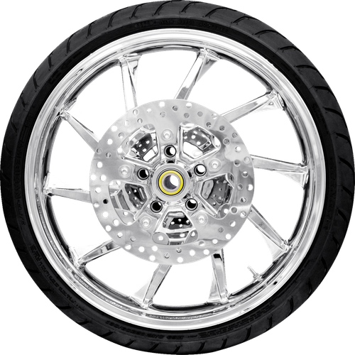 Coastal Moto Hurricane Front Wheel - Chrome (21") | Rotor (12.6) | Dunlop Ae Tire (130/60B21) PKG-HUR213CH-24ABST