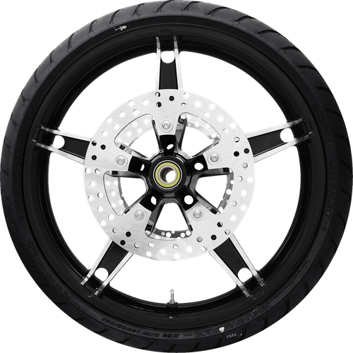 Coastal Moto Daytona Front Wheel - Black Cut (21") | Rotor (11.8) | Dunlop Ae Tire (130/60B21) PKG2-DAY213BC-ABST