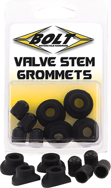Bolt Valve Stem Grommet/Cap - Black - 4 Pack 2007-GRM