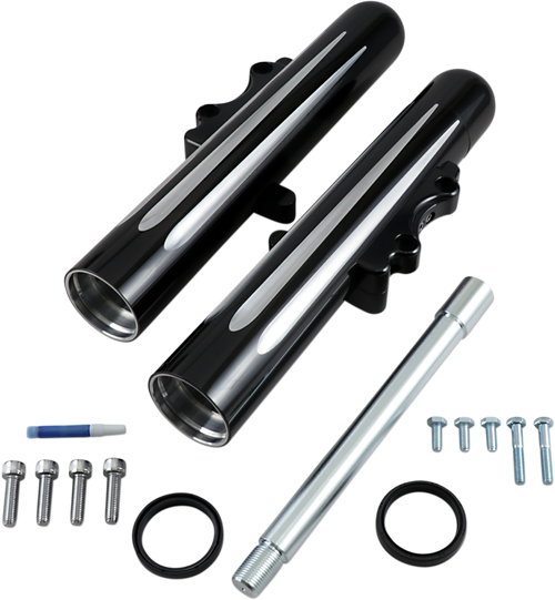 Arlen Ness Fork Legs - Black Anodized - Deep Cut - Dual Disc 40-512