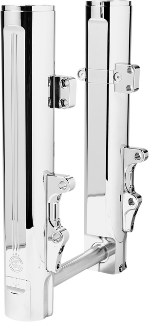 Performance Machine (Pm) Fork Leg - 49 Mm - Chrome - Lower - Dual Disc 0208-2177-CH