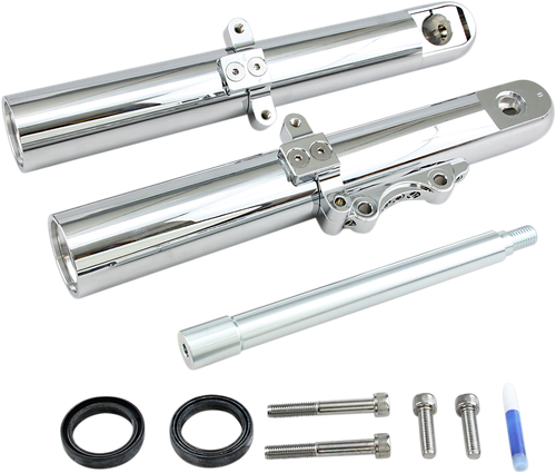 Arlen Ness Fork Legs - Chrome - Hot Legs - Custom Single Disc - Smooth - '00-'07 06-522