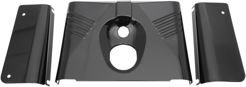 Drag Specialties Fork Tins - Gloss Black - Ribbed - '86-'17 Flst - 3-Piece 0411-0143