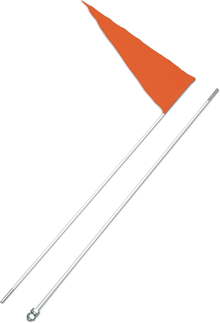Safety Vehicle Emblem Flag And Pole - 6' White Pole - 5 Pack 7 WHITE