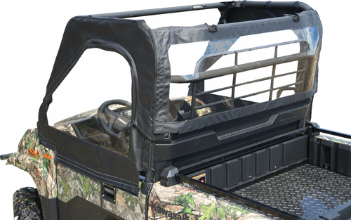 Seizmik Soft Upper Doors - Rear Window - Black/Clear - Kawasaki - Mule 51-20988