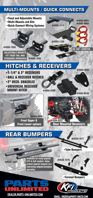 Kfi Products Rear Bumper - Round - Black - Honda - Pioneer '21-'26 101935