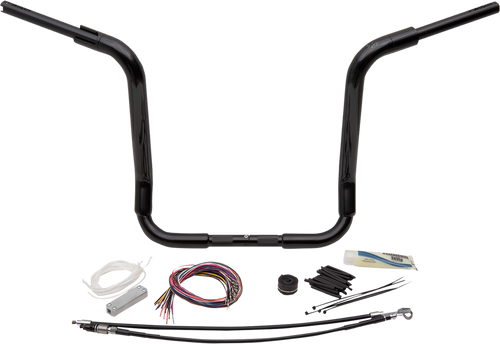 Fat Baggers Inc. 1-1/2" Ez Install Rounded Top Handlebar Kit - 16" - Black 809416-B