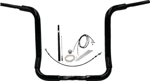 Fat Baggers Inc. 1-1/2" Ez Install Rounded Top Handlebar Kit - 16" - Black 819416-B