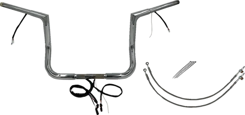 Fat Baggers Inc. Ez Install Wired 1-1/4" Flat Top Handlebar Kit - 16" - Black 712016-B