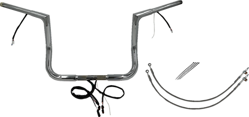 Fat Baggers Inc. Ez Install Wired 1-1/4" Flat Top Handlebar Kit - 16" - Chrome 712916