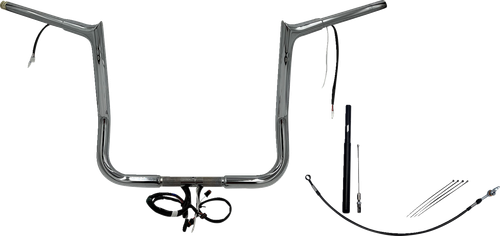 Fat Baggers Inc. Ez Install Wired 1-1/4" Pointed Top Handlebar Kit - 14" - Chrome 912014