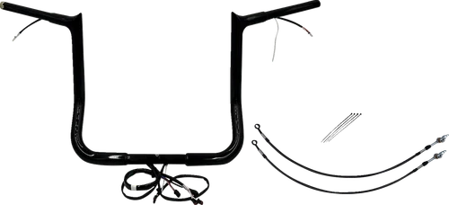 Fat Baggers Inc. Ez Install Wired 1-1/4" Pointed Top Handlebar Kit - 14" - Chrome 912014