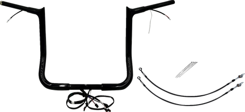 Fat Baggers Inc. Ez Install Wired 1-1/4" Pointed Top Handlebar Kit - 16" - Black 912916-B