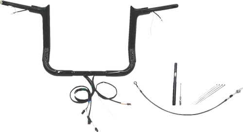 Fat Baggers Inc. Ez Install Wired 1-1/2" Pointed Top Handlebar Kit - 12" - Black 812012-B