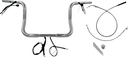 Fat Baggers Inc. 1-1/4" Ez Install Round Top Handlebar - 12" - Chrome 939012