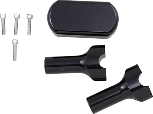 La Choppers Solid Handlebar Riser & Top Clamp Kit - 4" - Black LA-7442-04B