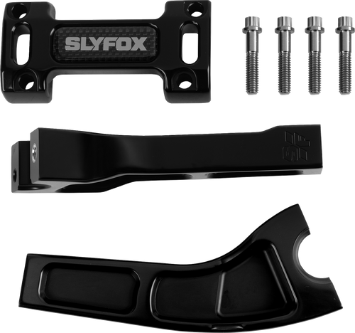Slyfox Handlebar Riser Kit - Pullback - 1" Clamping - 6" Rise - Black SF-1002-06-B
