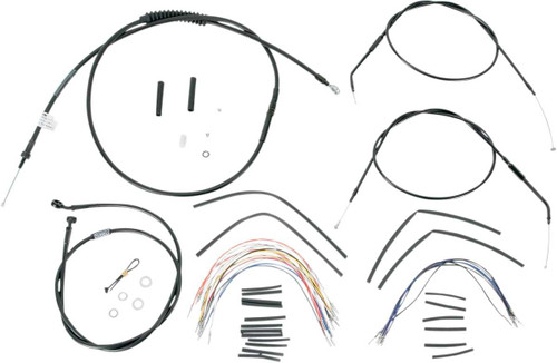 Burly Brand Complete Black Vinyl Handlebar Cable/Line Kit For Ape Hangers - 13" - '08-'13 Flh B30-1032