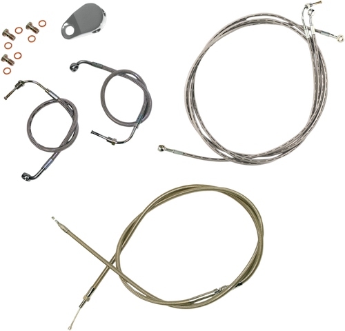 La Choppers Standard Stainless Braided Handlebar Cable/Brake Line Kit - 12"-14" Ape Hangers - '09-'13 Flh LA-8051KT-13