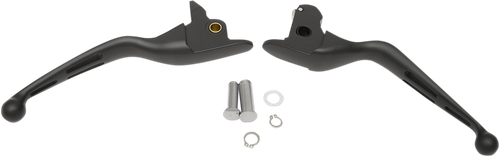 Drag Specialties Slotted Wide Blade Lever Set - Black 0610-0793