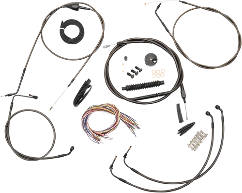 La Choppers Complete Midnight Braided Cable Kit - Mini Handlebars - '08-'13 Touring/Trike LA-8010KT2-08M