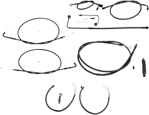 La Choppers Complete Midnight Braided Cable Kit - 12"-14" Handlebars - '15 Fls LA-8151KT2A-13M
