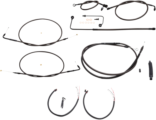 La Choppers Complete Midnight Braided Cable Kit - 15"-17" Handlebars - '15 Fls LA-8151KT2A-16M