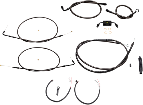 La Choppers Complete Midnight Braided Cable Kit - Mini Handlebars - Abs - '13-'22 Sportster LA-8321KT2-08M