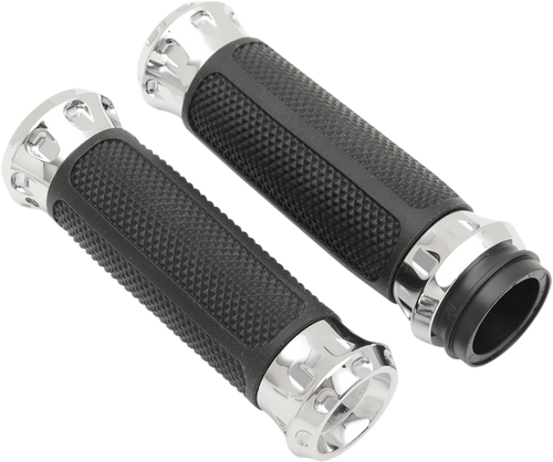 Performance Machine (Pm) Overdrive Custom Grips - Tbw - Chrome 0063-2082-CH