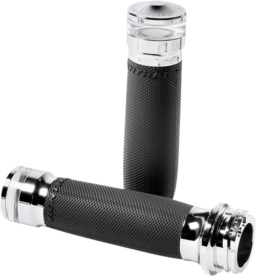 Performance Machine (Pm) Vision Series Contour Led Turn Signal Grips - Cable - Chrome 0063-2101M-CH