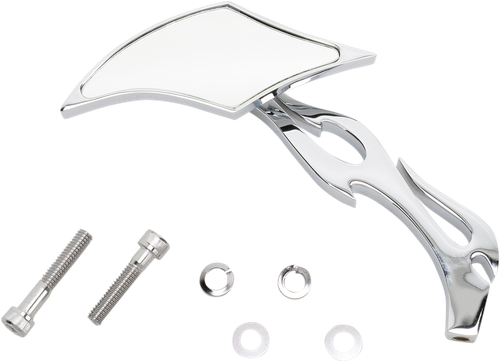Drag Specialties Mirror - Gothic/Flame - Side View - Diamond - Chrome - Left - Each 0640-0035