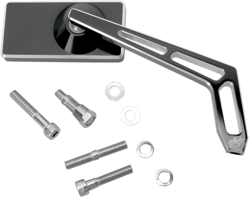 Pro-One Perf.Mfg. Mirror - Weekend Warrior - Side View - 2 Tone/Cut-Out - Rectangle - Black - Right 102470B