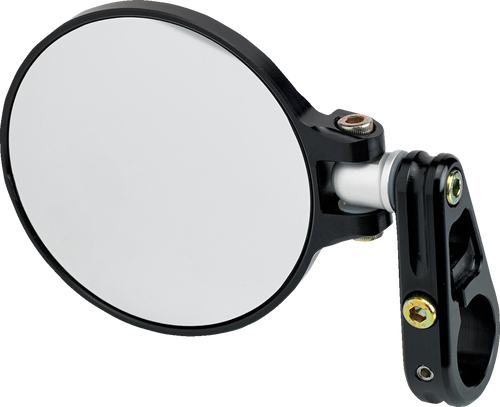 Joker Machine Mirror - Cafe Racer - Side View - Round - Black - 3-1/4" 09-303B