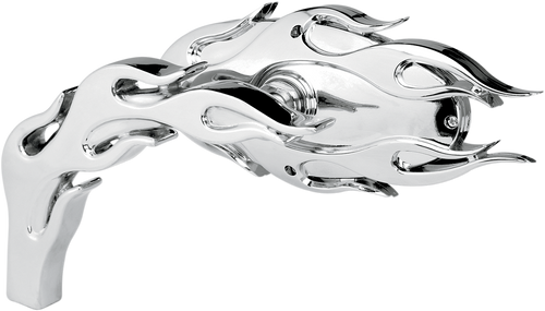 Arlen Ness Mirror - Micro - Flamed - Side View - Oval - Chrome - Left 13-070