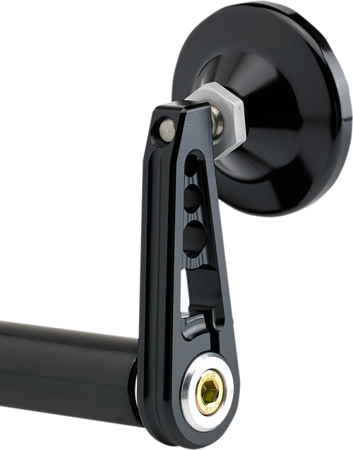 Joker Machine Mirror - Bar End/Side View - Round - Black - Straight - 2-1/4" 09-312-DB
