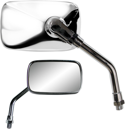 Parts Unlimited Mirror - Mini - Side View - Rectangle - Chrome - M10X1.25 - Each 0640-0957