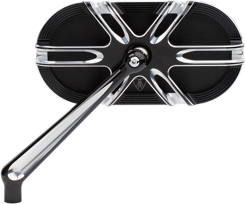 Arlen Ness Mirror - Side View - Caged Series/Deep Cut - Black - Left 13-164