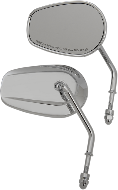 Drag Specialties Mirrors - Oem/Replacement - Side View - Teardrop - Short Stem - Chrome - Pair 0640-1307