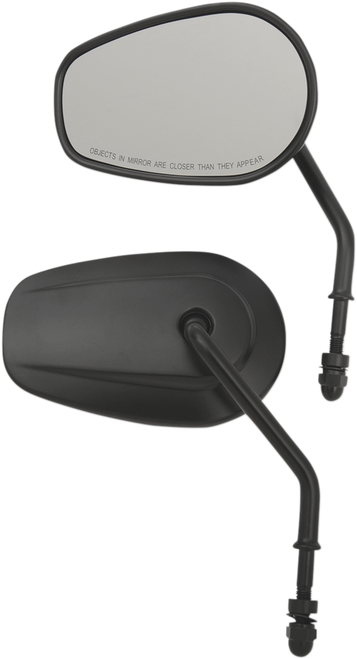 Drag Specialties Mirrors - Oem/Replacement - Side View - Teardrop - Long Stem - Black - Pair 0640-1310