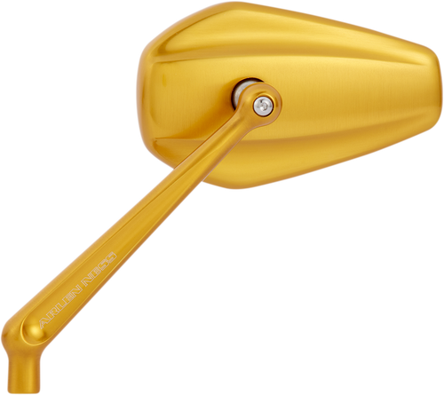 Arlen Ness Mirror - Mini/Stocker - Side View - Hexagon - Gold - Left 13-151