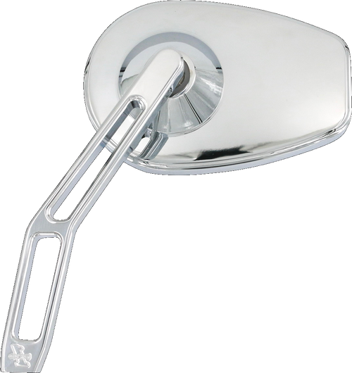 Pro-One Perf.Mfg. Mirror - Micro W/V2 Cut-Out Stem - Oval - Chrome - Left 102100