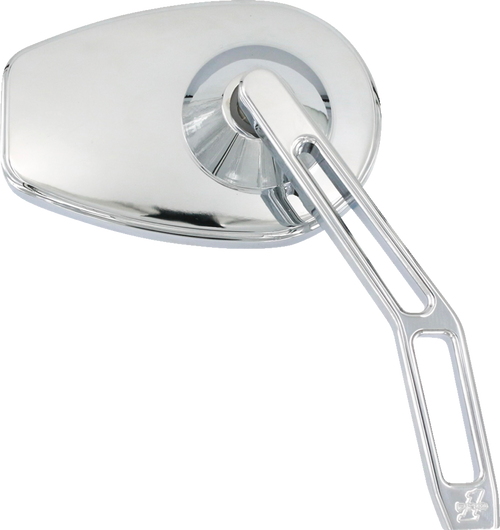 Pro-One Perf.Mfg. Mirror - Micro W/V2 Cut-Out Stem - Oval - Chrome - Right 102110