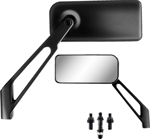 Parts Unlimited Mirror - X-Treme Designer - Side View - Rectangular - Black 0640-1692