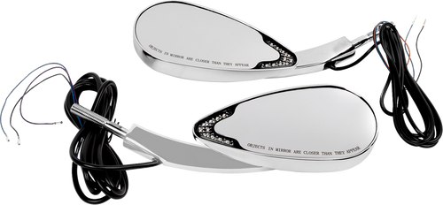 Custom Dynamics Mirrors - Side View - With Led Turn Signal - Chrome - Pair CD-MIR-PLUG-C