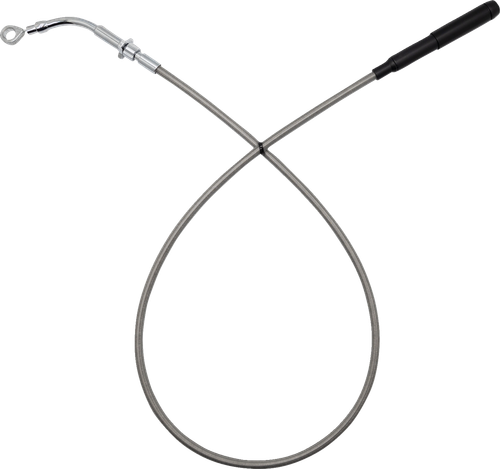 Fat Baggers Inc. Ez Install Upper Clutch Cable - Flh/Flt - Stock - Braided Stainless Steel/Chrome 118000-C
