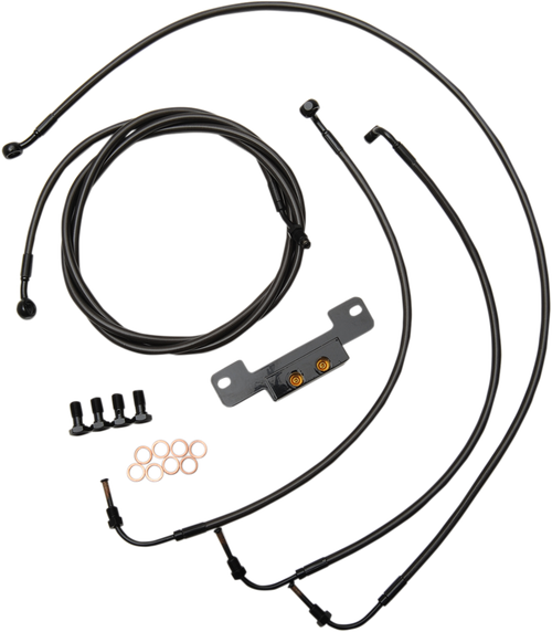La Choppers Standard Midnight Braided Handlebar Cable/Brake Line Kit - Mini Ape Hangers - '17-'19 Touring LA-8055KT-08M