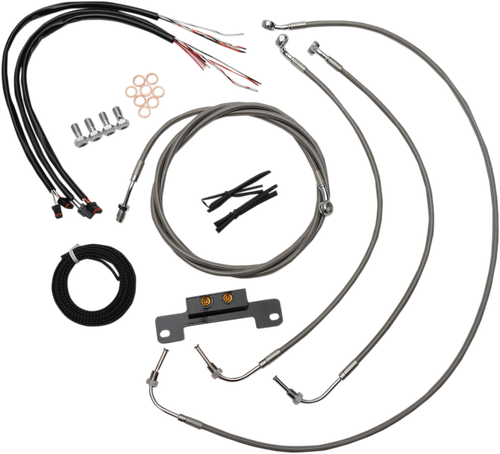 La Choppers Complete Stainless Braided Handlebar Cable/Brake Line Kit - 15"-17" Handlebars - '17-'20 Touring LA-8055KT2-16