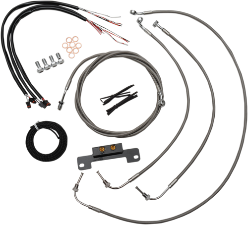 La Choppers Complete Stainless Braided Handlebar Cable/Brake Line Kit - 18"-20" Handlebars - '17-'20 Touring LA-8055KT2-19